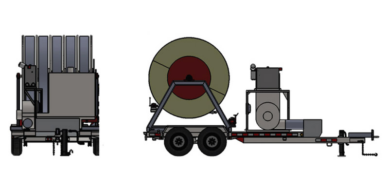 Pipeline storage portable sidecar rear and sideview